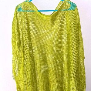 KNITTED PONCHO BEACH TOP